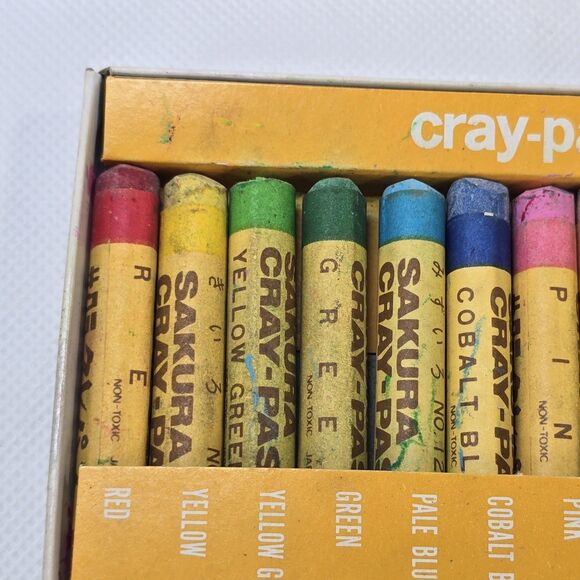 Cray-pass Oil Pastels 12 Sticks Sakura Made In Japan #51500 Drawing Art Vintage - Picture 4 of 6